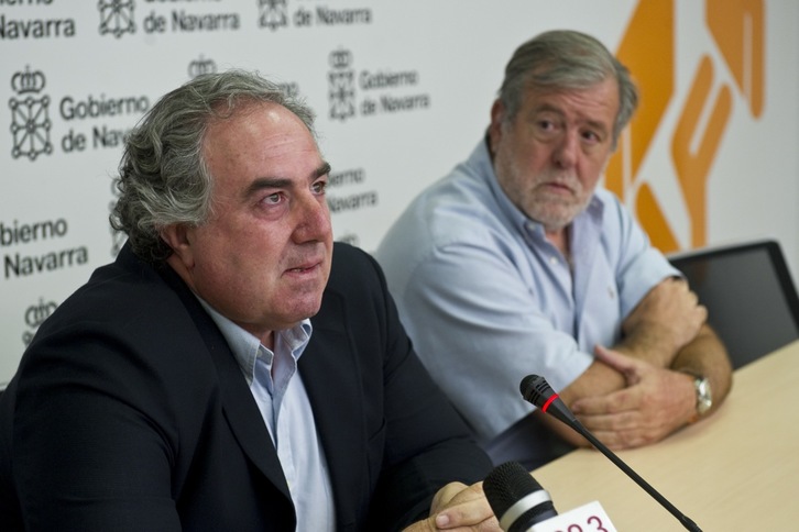 Doroteo Vicente y José Mari Heras, en la comparecencia de hoy. (Jagoba MANTEROLA/ARGAZKI PRESS)
