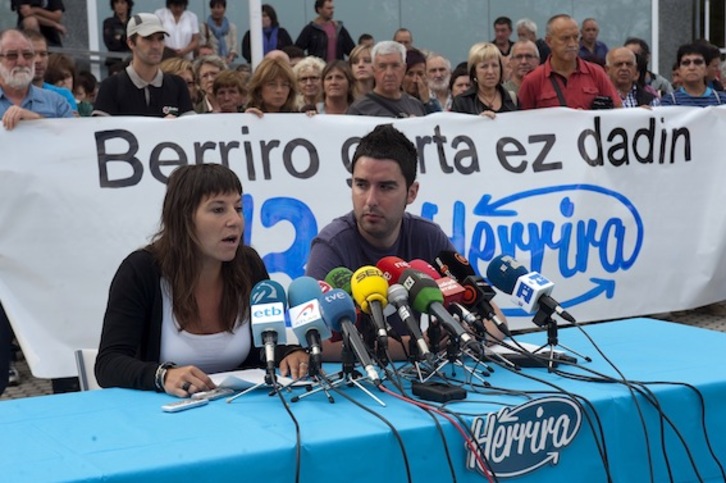 Nagore García y Beñat Zarrabeitia, durante la rueda de prensa. (Juan Carlos RUIZ/ARGAZKI PRESS)