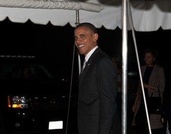 Barack Obama, a su llegada a la Casa Blanca tras ser elegido para un segundo mandato. (Nicholas KAMM/AFP PHOTO) 