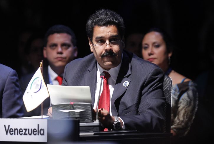 Maduro durante la reunión de CELAC en Chile. (Nadia Pérez / AFP)