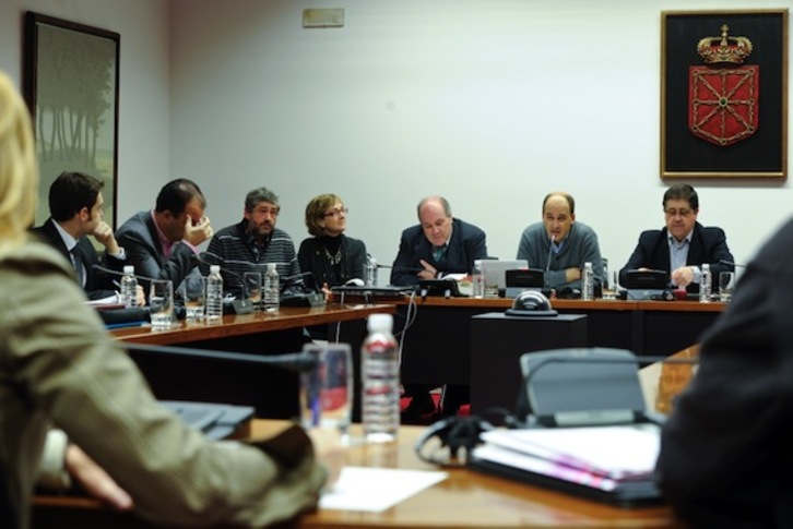 Comparecencia de Kontuz! ante la Comisión de Economía del Parlamento de Nafarroa. (Iñigo URIZ/ARGAZKI PRESS)
