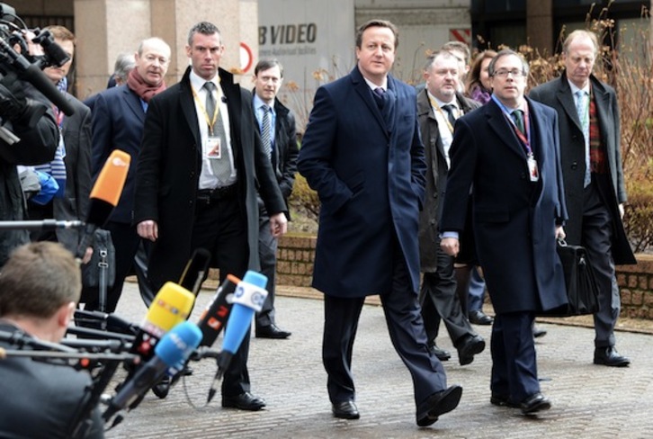 El primer ministro británico, David Cameron, a su llegada a la cumbre. (Thierry CHARLIER/AFP)