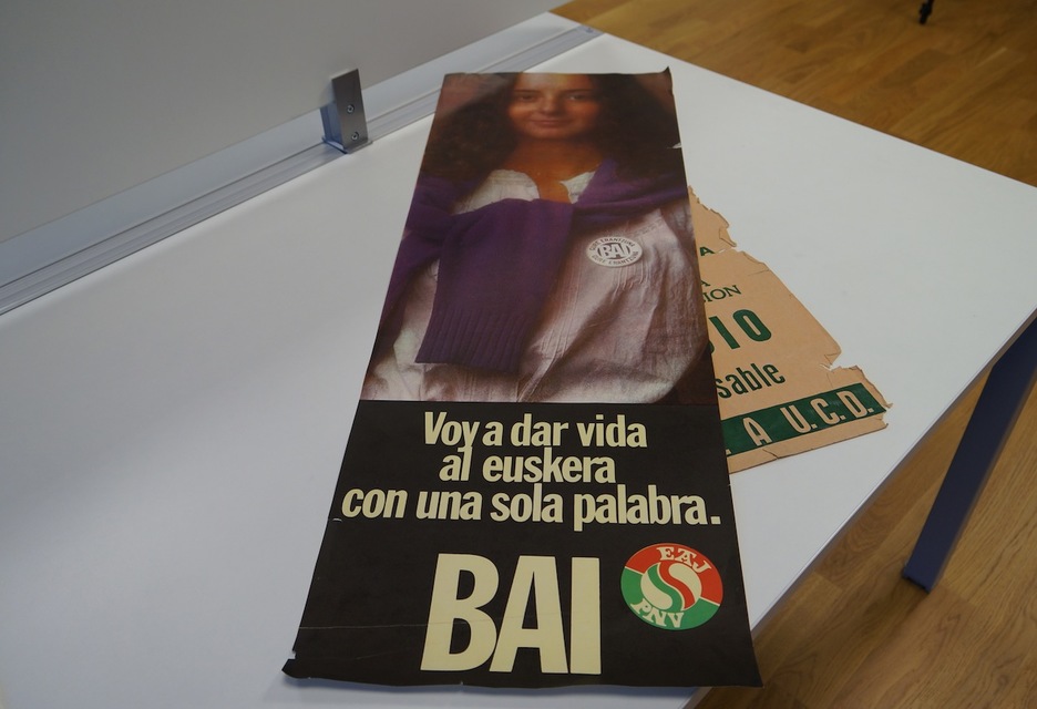 Cartel de EAJ-PNV pidiendo el ‘sí’ en el referendum del Estatuto de Gernika. (Gotzon ARANBURU)