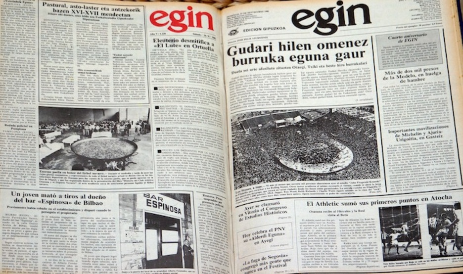 Ejemplar de ‘Egin’ de 1981. (Gotzon ARANBURU)