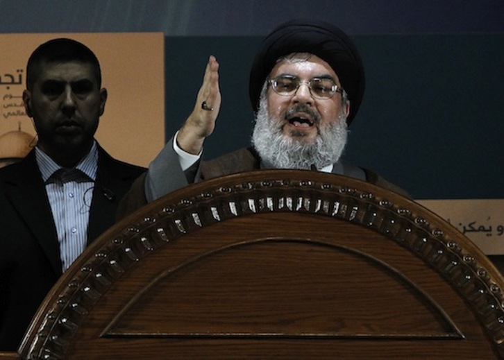 Hassan Nasrallah, en una intervención previa. (Anwar AMRO/AFP PHOTO)
