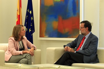 Arantza Quiroga se reunió ayer con Mariano Rajoy en La Moncloa. (NAIZ.INFO)