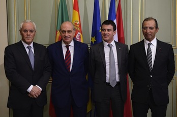 Los ministros de Interior de Portugal, Estado español, Estado francés y Marruecos. (Eric FEFERBERG / AFP PHOTO) 