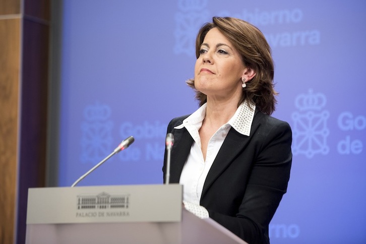 Barcina durante la comparecencia de hoy. (Iñigo URIZ / ARGAZKI PRESS)