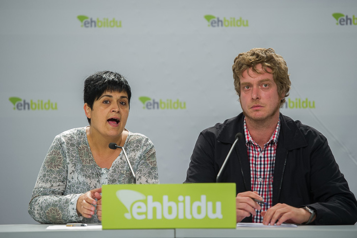 Marian Beitialarrangoitia y Maiorga Ramírez, representantes de EH Bildu. (Andoni CANELLADA/ARGAZKI PRESS)