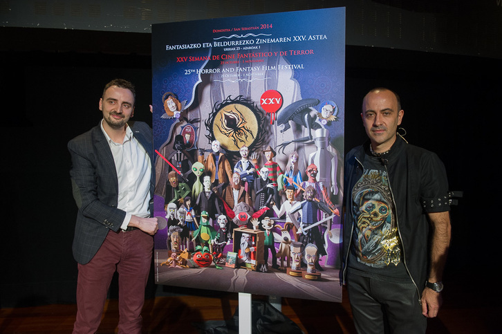 Presentación del cartel de la 25 edición de la Semana de Cine Fantástico y de Terror con la presencia de su autor. (Andoni CANELLADA/ARGAZKI PRESS)