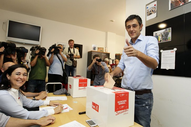 Eduardo Madina, durante la votación para la Secretaría General del PSOE. (ARGAZKI PRESS)