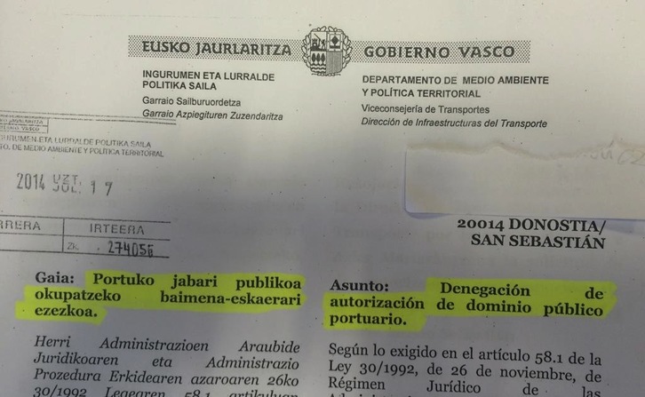 Documento remitido por Lakua a Donostiako Piratak. (@izanpirata)