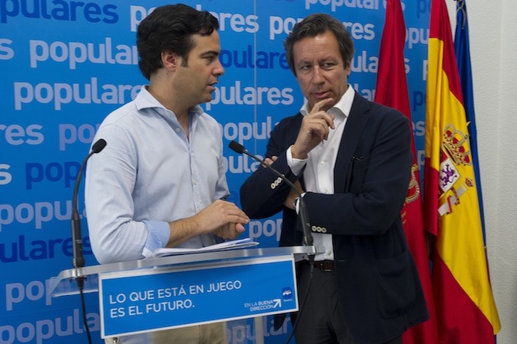 Pablo Zalba y Carlos Floriano han comparecido juntos en Iruñea. (Iñigo URIZ/ARGAZKI PRESS)