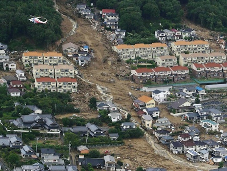 Imagen aérea de una de las zonas afectadas. (Jiji PRESS / AFP)