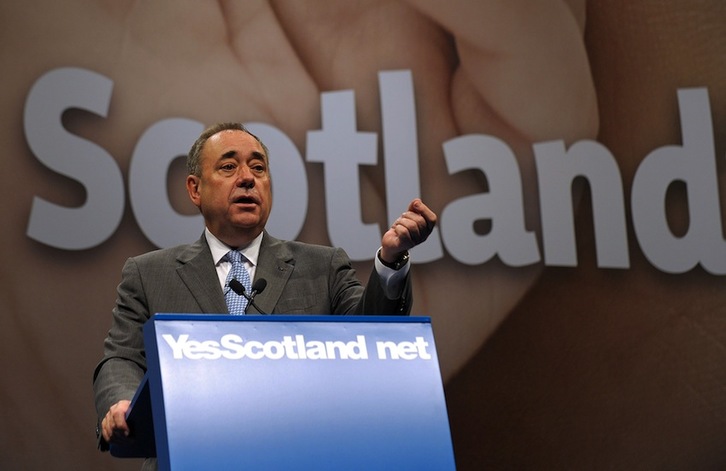 Alex Salmond, en una comparecencia ante medios de todo el mundo la semana pasada. (Andy BUCHANAN/AFP) 