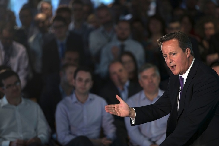 David Cameron, durante su visita de la semana pasada a Edimburgo. (James GLOSSOP/AFP) 