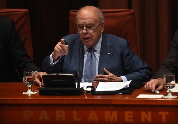 Jordi Pujol, en su comparecencia en el Parlament. (Lluis GENE/AFP)