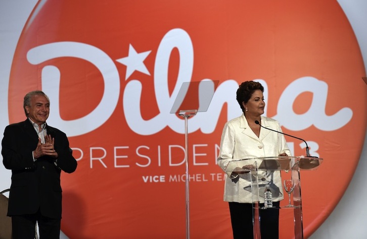 La presidenta Rousseff, durante su intervención tras conocer los resultados. (Evaristo SA / AFP)