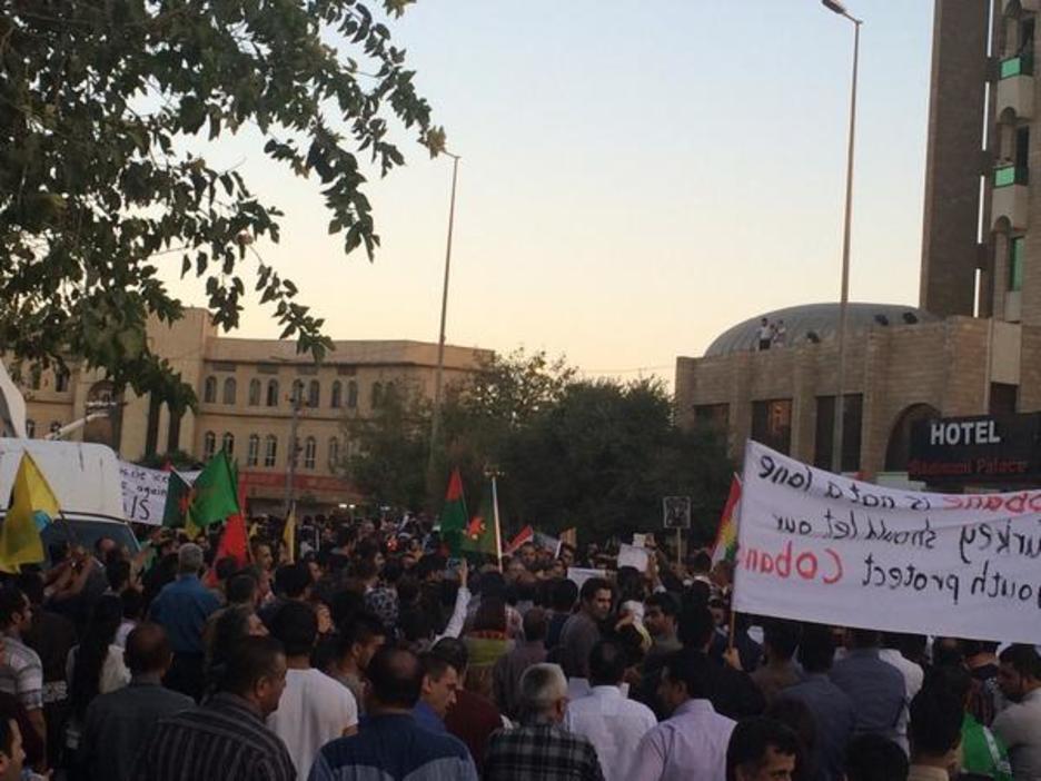 Protesta en la ciudad kurda Slemani, bajo administración iraquí. (@shakhawanosman1)