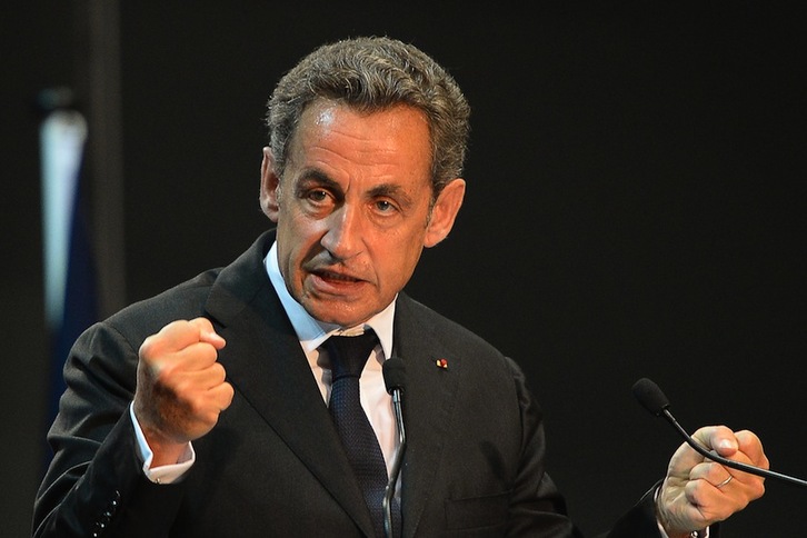 Nicolas Sarkozy, ayer en un mitin en Marsella. (Boris HORVAT/AFP)
