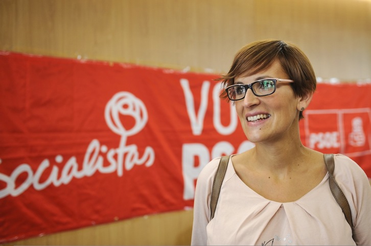 María Chivite, en su elección como secretaria general del PSN. (Idoia ZABALETA/ARGAZKI PRESS)