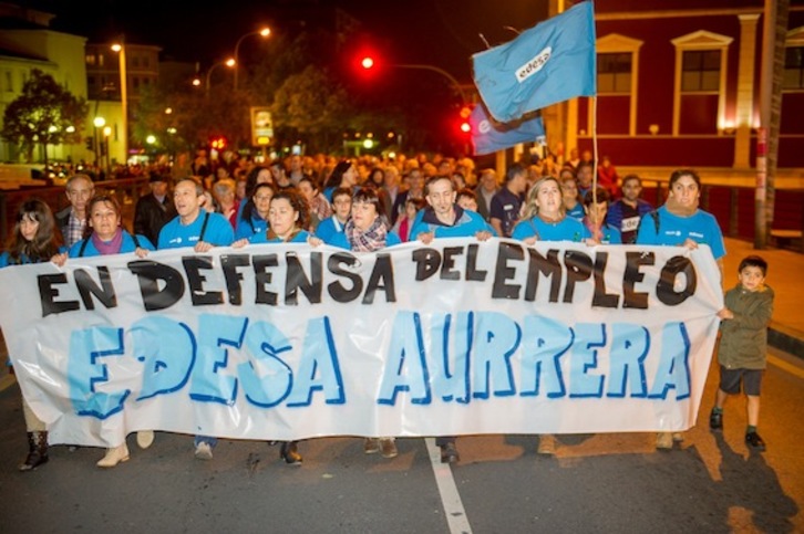 Manifestación de extrabajadores de Edesa en Basauri. (Marisol RAMIREZ/ARGAZKI PRESS)
