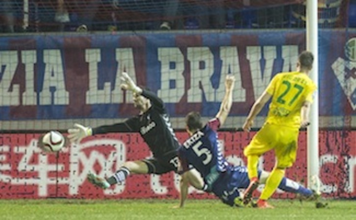 Vigaray logra el primer gol para el Getafe. (Monika DEL VALLE / ARGAZKI PRESS)