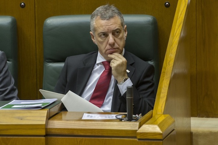 El lehendakari, Iñigo Urkullu, en el Parlamento de Gasteiz. (Juanan RUIZ / ARGAZKI PRESS)