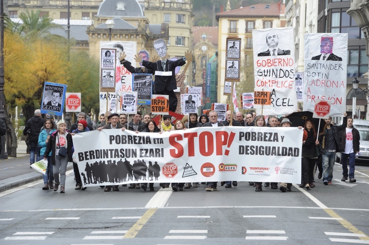 Pancarta de la manifestación. (ARGAZKI PRESS)