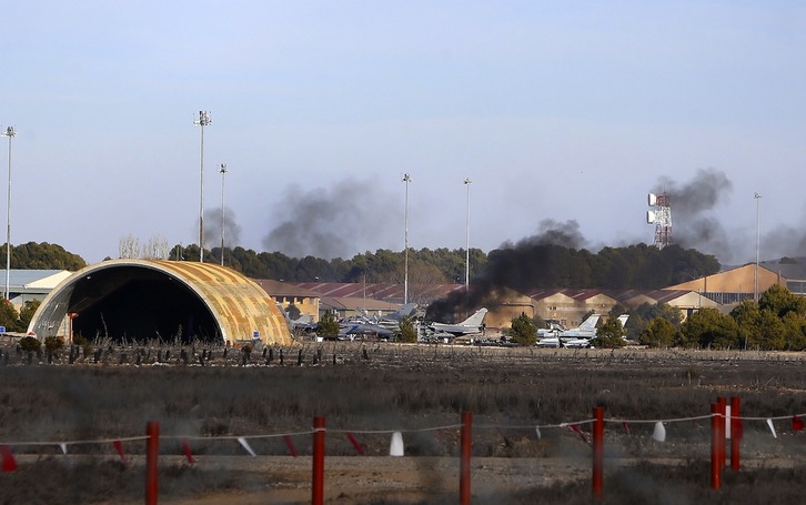 Baseaérea militar de Los Llanos tras el accidente. (Josema MORENO / AFP)