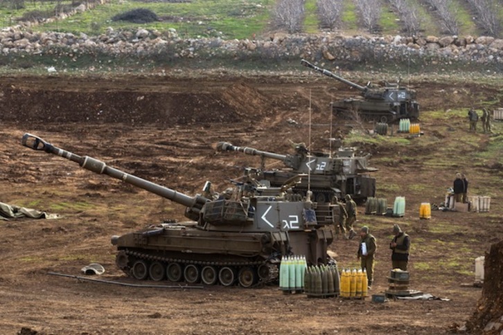 Posiciones israelíes en los altos del Golán. (Menahem KAHANA / AFP) 
