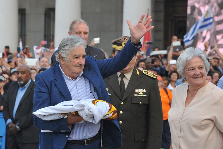 Mujica durante el acto de despedida. (Miguel ROJO / AFP)