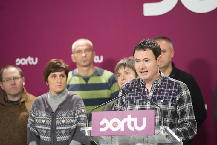 Hasier Arraiz y otros dirigentes de Sortu, en una imagen de archivo. (Gorka RUBIO / ARGAZKI PRESS)