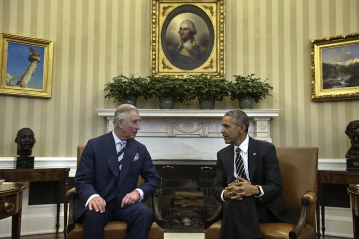 Obama se ha reunido este jueves con Carlos de Inglaterra. (Bredan SMIALOWSKI / AFP)