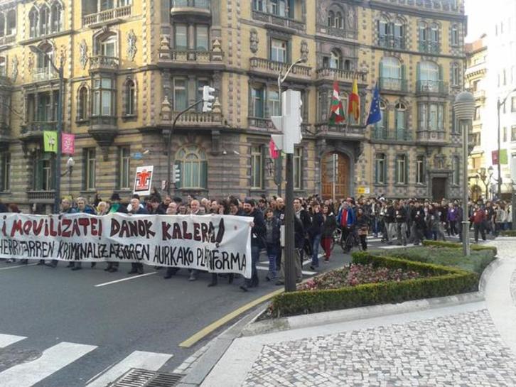 Movilización contra la ley mordaza en las calles de Bilbo. (Komite Internazionalistak)