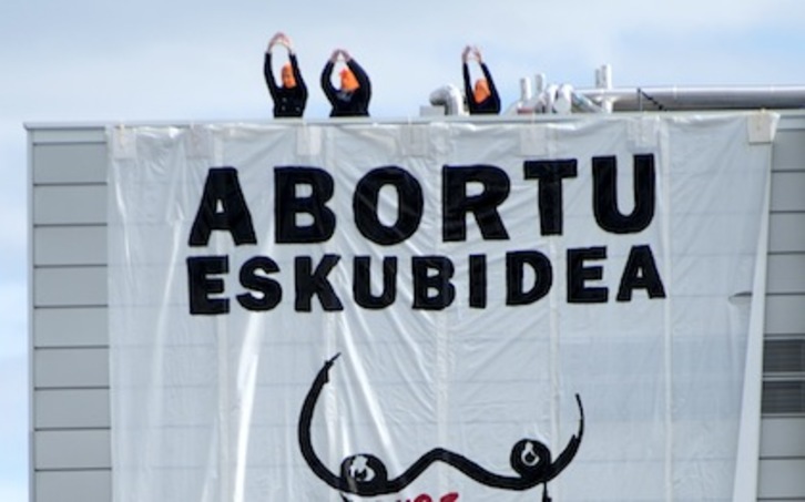 Reclamación del derecho al aborto realizada el año pasado en Iruñea. (Iñigo URIZ / ARGAZKI PRESS)