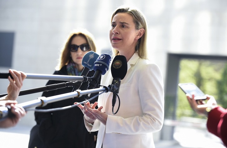 Federica Mogherini, responsable de política exterior de la UE.(John THYS / AFP)