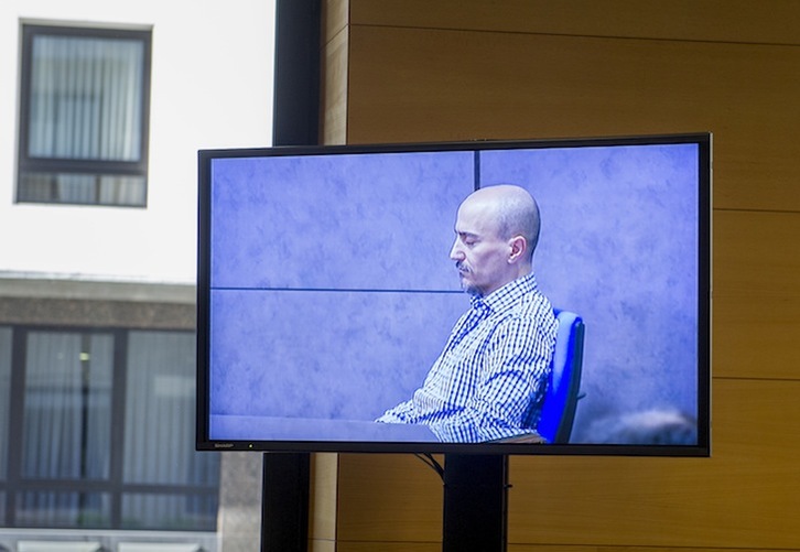 Juan Carlos Aguilar, durante la segunda sesión del juicio. (Marisol RAMIREZ / ARGAZKI PRESS)