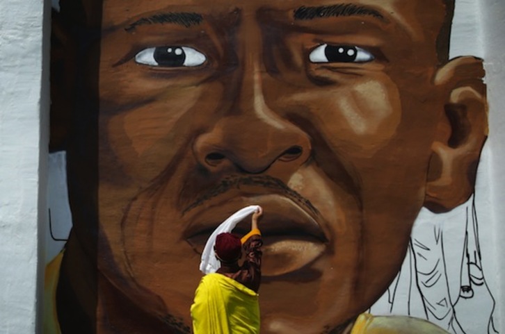 Mural en honor de Gray en Baltimore. (Alex WONG/AFP PHOTO)