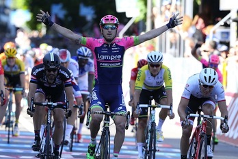 Modolo ha sido muy superior a sus rivales en el sprint de Lugano. (Luk BENIES / AFP) (