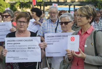 Protesta en Donostia por el traslado de Jagoba Codó. (Andoni CANELLADA / ARGAZKI PRESS)