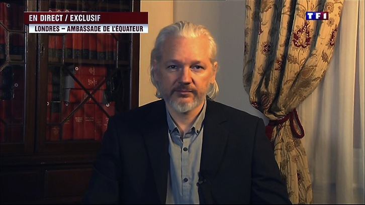 Assange fue entrevistado hace dos semana por la televisión francesa. (AFP)