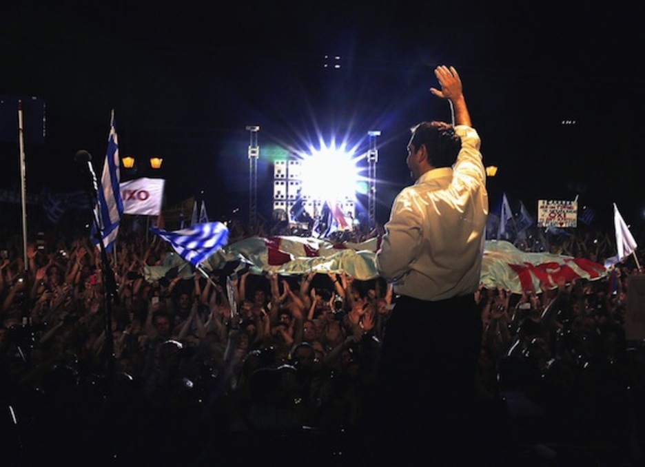 Tsipras ha instado a los griegos a hacer historia y a votar «No». (Yannis BERHAKIS/AFP PHOTO)