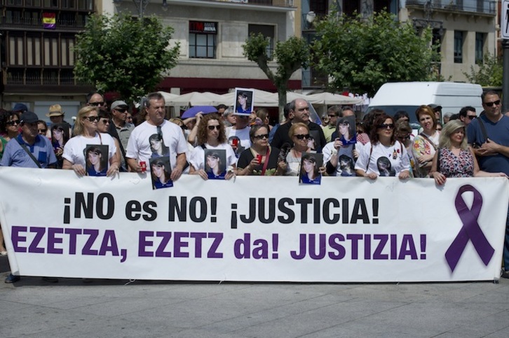 Concentración que se llevó a cabo el pasado día 5 en Iruñea contra las agresiones sexistas y en recuerdo a Nagore Laffage. (Iñigo URIZ/ARGAZKI PRESS)