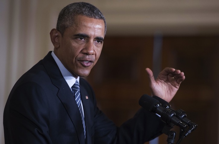 Barack Obama, durante la presentación de su Plan de Energía Limpia. (JIM WATSON / AFP)  