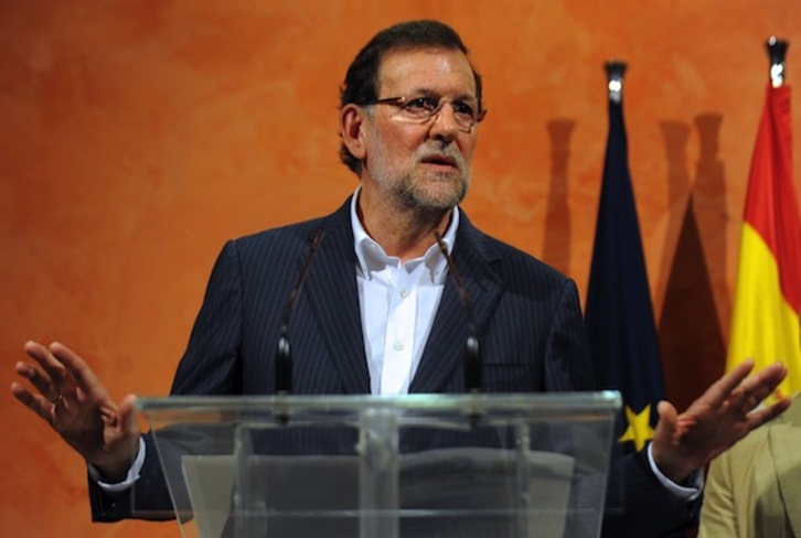 Mariano Rajoyren PPk irabaziko lituzke berriro Estatuko hauteskundeak, CISen arabera. (Cristina QUICLER/AFP PHOTO)