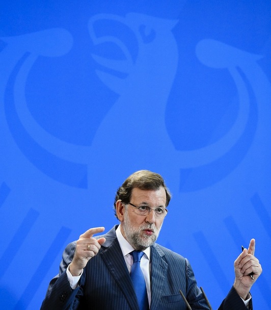 Mariano Rajoy, durante su comparecencia hoy en Berlín. (Tobias SCHWARZ/AFP) 