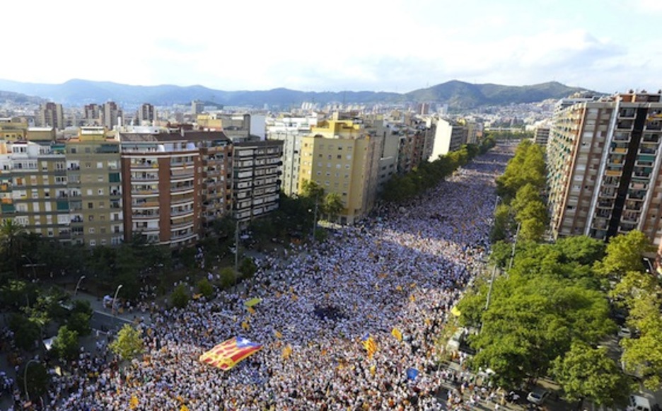 Vista aérea de la multitudinaria movilización. (Gerard JULIEN/AFP PHOTO)
