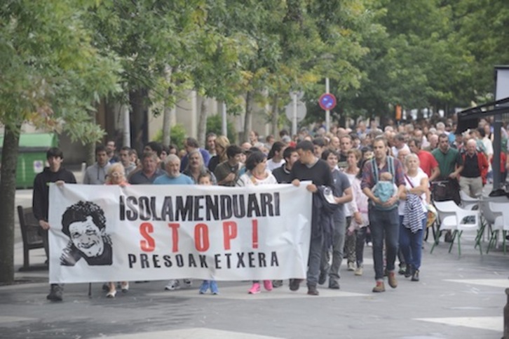 Manifestación en Antiguo para denunciar la situación de Jon Enparantza. (Jon URBE / ARGAZKI PRESS)