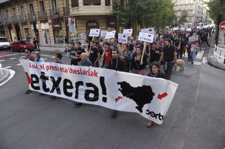 Manifestación celebrada en Donostia. (Jon URBE / ARGAZKI PRESS)